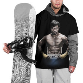 Накидка на куртку 3D с принтом Мэнни Пакьяо в Новосибирске, 100% полиэстер |  | boxing | бокс | боксер | мэнни | мэнни пакьяо | пакьяо | спорт | чемпион мира