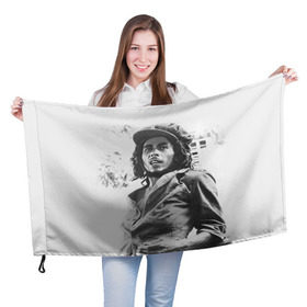 Флаг 3D с принтом Боб Марли 1 в Новосибирске, 100% полиэстер | плотность ткани — 95 г/м2, размер — 67 х 109 см. Принт наносится с одной стороны | bob marley | боб марли | музыка | регги