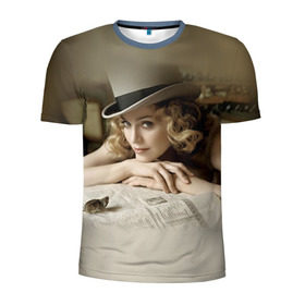 Мужская футболка 3D спортивная с принтом Мадонна 1 в Новосибирске, 100% полиэстер с улучшенными характеристиками | приталенный силуэт, круглая горловина, широкие плечи, сужается к линии бедра | Тематика изображения на принте: madonna | мадонна | музыка