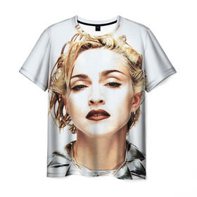 Мужская футболка 3D с принтом Мадонна 3 в Новосибирске, 100% полиэфир | прямой крой, круглый вырез горловины, длина до линии бедер | Тематика изображения на принте: madonna | мадонна | музыка