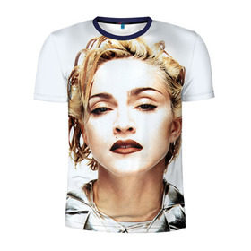 Мужская футболка 3D спортивная с принтом Мадонна 3 в Новосибирске, 100% полиэстер с улучшенными характеристиками | приталенный силуэт, круглая горловина, широкие плечи, сужается к линии бедра | Тематика изображения на принте: madonna | мадонна | музыка