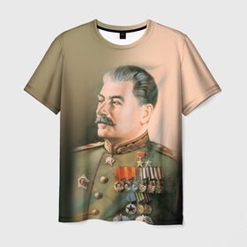 Мужская футболка 3D с принтом Сталин 1 в Новосибирске, 100% полиэфир | прямой крой, круглый вырез горловины, длина до линии бедер | знаменитости | иосиф сталин | ретро | ссср