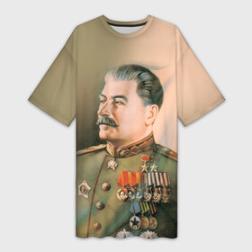 Платье-футболка 3D с принтом Сталин 1 в Новосибирске,  |  | знаменитости | иосиф сталин | ретро | ссср