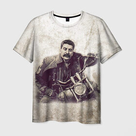 Мужская футболка 3D с принтом Сталин 2 в Новосибирске, 100% полиэфир | прямой крой, круглый вырез горловины, длина до линии бедер | знаменитости | иосиф сталин | ретро | ссср