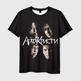 Мужская футболка 3D с принтом Агата Кристи 2 в Новосибирске, 100% полиэфир | прямой крой, круглый вырез горловины, длина до линии бедер | а на тебе как на войне | вадим самойлов | рок | рок группа
