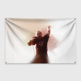 Флаг-баннер с принтом Горшок в Новосибирске, 100% полиэстер | размер 67 х 109 см, плотность ткани — 95 г/м2; по краям флага есть четыре люверса для крепления | Тематика изображения на принте: король и шут