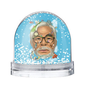 Снежный шар с принтом Хаяо Миядзаки в Новосибирске, Пластик | Изображение внутри шара печатается на глянцевой фотобумаге с двух сторон | hayao miyazaki | поньо | тоторо | унесенные