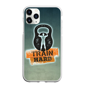 Чехол для iPhone 11 Pro матовый с принтом Train hard 2 в Новосибирске, Силикон |  | bodybuilding | no pain no gain | train hard | бодибилдинг | качалка | пауэрлифинг | тренажерный | фитнес