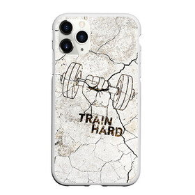 Чехол для iPhone 11 Pro Max матовый с принтом Train hard 5 в Новосибирске, Силикон |  | bodybuilding | no pain no gain | train hard | бодибилдинг | качалка | пауэрлифинг | тренажерный | фитнес