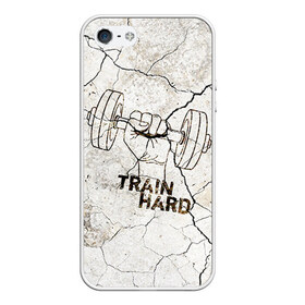 Чехол для iPhone 5/5S матовый с принтом Train hard 5 в Новосибирске, Силикон | Область печати: задняя сторона чехла, без боковых панелей | bodybuilding | no pain no gain | train hard | бодибилдинг | качалка | пауэрлифинг | тренажерный | фитнес