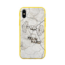 Чехол для Apple iPhone X силиконовый матовый с принтом Train hard 5 в Новосибирске, Силикон | Печать на задней стороне чехла, без боковой панели | bodybuilding | no pain no gain | train hard | бодибилдинг | качалка | пауэрлифинг | тренажерный | фитнес
