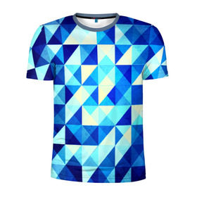 Мужская футболка 3D спортивная с принтом Trians one в Новосибирске, 100% полиэстер с улучшенными характеристиками | приталенный силуэт, круглая горловина, широкие плечи, сужается к линии бедра | Тематика изображения на принте: абстракции | кубики | популярные | прикольные | текстуры