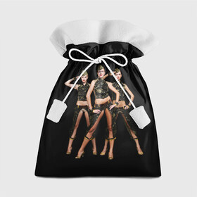 Подарочный 3D мешок с принтом Девушки в форме в Новосибирске, 100% полиэстер | Размер: 29*39 см | Тематика изображения на принте: армия | вооруженные силы россия | девушки в форме