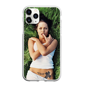 Чехол для iPhone 11 Pro Max матовый с принтом Джоли Анджелина в Новосибирске, Силикон |  | анджелина | девушка | джоли | лежит | тату
