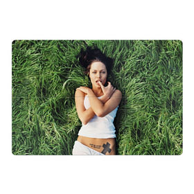 Магнитный плакат 3Х2 с принтом Джоли Анджелина в Новосибирске, Полимерный материал с магнитным слоем | 6 деталей размером 9*9 см | Тематика изображения на принте: анджелина | девушка | джоли | лежит | тату