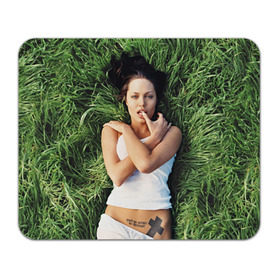 Коврик прямоугольный с принтом Джоли Анджелина в Новосибирске, натуральный каучук | размер 230 х 185 мм; запечатка лицевой стороны | анджелина | девушка | джоли | лежит | тату