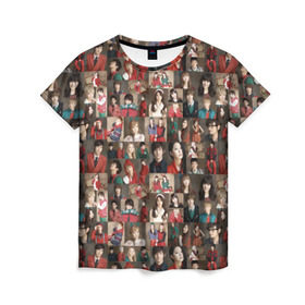 Женская футболка 3D с принтом K-pop коллаж в Новосибирске, 100% полиэфир ( синтетическое хлопкоподобное полотно) | прямой крой, круглый вырез горловины, длина до линии бедер | cl корея | k pop | айдолы | девушки | коллаж