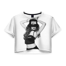 Женская футболка 3D укороченная с принтом K-pop девушка в Новосибирске, 100% полиэстер | круглая горловина, длина футболки до линии талии, рукава с отворотами | cl корея | k pop | айдолы | девушка