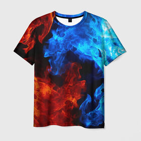 Мужская футболка 3D с принтом Битва огней в Новосибирске, 100% полиэфир | прямой крой, круглый вырез горловины, длина до линии бедер | огонь