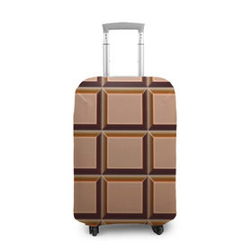 Чехол для чемодана 3D с принтом Шоколад в Новосибирске, 86% полиэфир, 14% спандекс | двустороннее нанесение принта, прорези для ручек и колес | еда | коричневый | плитка | прикольные | шоколад