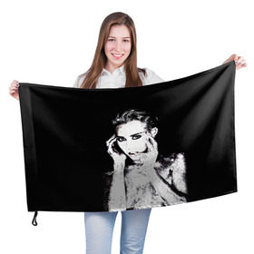 Флаг 3D с принтом Miley в Новосибирске, 100% полиэстер | плотность ткани — 95 г/м2, размер — 67 х 109 см. Принт наносится с одной стороны | Тематика изображения на принте: cyrus | miley | майли | музыка | сайрус