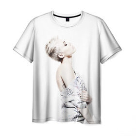 Мужская футболка 3D с принтом Miley в Новосибирске, 100% полиэфир | прямой крой, круглый вырез горловины, длина до линии бедер | Тематика изображения на принте: cyrus | miley | майли | музыка | сайрус