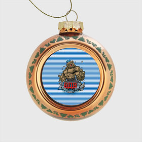 Стеклянный ёлочный шар с принтом ВДВ в Новосибирске, Стекло | Диаметр: 80 мм | 2 августа | армия | берет | вдв | воздушно десантные войска | войска | вооруженные силы | десант | дивизия | дшб | медведь | парашют | пдп | тельник | тельняшка | эмблема