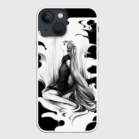 Чехол для iPhone 13 mini с принтом Черно белая Мику Хацунэ в Новосибирске,  |  | аниме | мику | одни из вокалоидов   хатсуне мику.вокалоиды