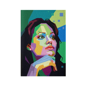 Обложка для паспорта матовая кожа с принтом Анджелина Джоли в Новосибирске, натуральная матовая кожа | размер 19,3 х 13,7 см; прозрачные пластиковые крепления | angelina jolie | актриса | анджелина джоли | звезда | знаменитость | кино | поп арт | символ