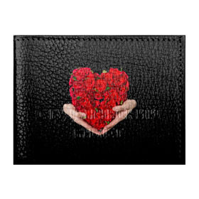 Обложка для студенческого билета с принтом Сердце в руках в Новосибирске, натуральная кожа | Размер: 11*8 см; Печать на всей внешней стороне | 8 марта | любовь | подарок | праздник | розы | руки | сердце
