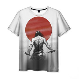 Мужская футболка 3D с принтом Самурай 1 в Новосибирске, 100% полиэфир | прямой крой, круглый вырез горловины, длина до линии бедер | борьба | воин | единоборства | путь воина | самураи | самурай