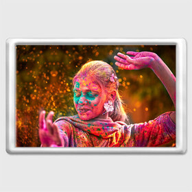 Магнит 45*70 с принтом Индуистский фестиваль красок в Новосибирске, Пластик | Размер: 78*52 мм; Размер печати: 70*45 | Тематика изображения на принте: 
