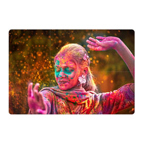 Магнитный плакат 3Х2 с принтом Индуистский фестиваль красок в Новосибирске, Полимерный материал с магнитным слоем | 6 деталей размером 9*9 см | Тематика изображения на принте: 