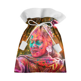 Подарочный 3D мешок с принтом Индуистский фестиваль красок в Новосибирске, 100% полиэстер | Размер: 29*39 см | Тематика изображения на принте: 