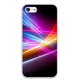 Чехол для iPhone 5/5S матовый с принтом Лучи в Новосибирске, Силикон | Область печати: задняя сторона чехла, без боковых панелей | кислотный | лучи | обстракция | радуга | свет | спектр | цвет | цвета | яркие