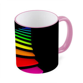 Кружка 3D с принтом Лестница в Новосибирске, керамика | ёмкость 330 мл | Тематика изображения на принте: лестница | радуга | спектр | цвет | цвета | яркие