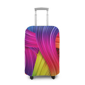 Чехол для чемодана 3D с принтом Абстракция в Новосибирске, 86% полиэфир, 14% спандекс | двустороннее нанесение принта, прорези для ручек и колес | кислотный | обстракция | радуга | свет | спектр | цвет | цвета | яркие