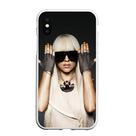 Чехол для iPhone XS Max матовый с принтом Lady Gaga в Новосибирске, Силикон | Область печати: задняя сторона чехла, без боковых панелей | lady gaga | блондинка | звезда | знаменитость | леди гаага | очки | певица | поп | эпатаж | эпатажная