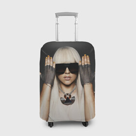 Чехол для чемодана 3D с принтом Lady Gaga в Новосибирске, 86% полиэфир, 14% спандекс | двустороннее нанесение принта, прорези для ручек и колес | lady gaga | блондинка | звезда | знаменитость | леди гаага | очки | певица | поп | эпатаж | эпатажная