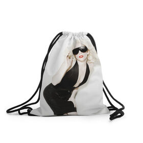 Рюкзак-мешок 3D с принтом Lady Gaga в Новосибирске, 100% полиэстер | плотность ткани — 200 г/м2, размер — 35 х 45 см; лямки — толстые шнурки, застежка на шнуровке, без карманов и подкладки | lady gaga | блондинка | звезда | знаменитость | леди гаага | певица | поп | эпатаж | эпатажная