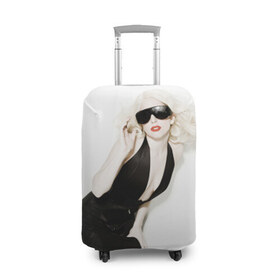Чехол для чемодана 3D с принтом Lady Gaga в Новосибирске, 86% полиэфир, 14% спандекс | двустороннее нанесение принта, прорези для ручек и колес | lady gaga | блондинка | звезда | знаменитость | леди гаага | певица | поп | эпатаж | эпатажная