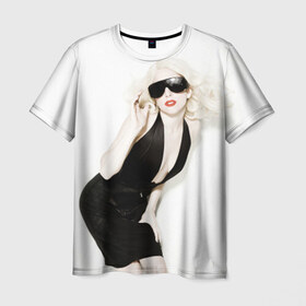 Мужская футболка 3D с принтом Lady Gaga в Новосибирске, 100% полиэфир | прямой крой, круглый вырез горловины, длина до линии бедер | Тематика изображения на принте: lady gaga | блондинка | звезда | знаменитость | леди гаага | певица | поп | эпатаж | эпатажная