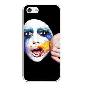 Чехол для iPhone 5/5S матовый с принтом Lady Gaga в Новосибирске, Силикон | Область печати: задняя сторона чехла, без боковых панелей | Тематика изображения на принте: lady gaga | взгляд | звезда | знаменитость | леди гаага | певица | поп | портрет | эпатаж | эпатажная