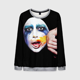 Мужской свитшот 3D с принтом Lady Gaga в Новосибирске, 100% полиэстер с мягким внутренним слоем | круглый вырез горловины, мягкая резинка на манжетах и поясе, свободная посадка по фигуре | lady gaga | взгляд | звезда | знаменитость | леди гаага | певица | поп | портрет | эпатаж | эпатажная