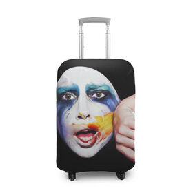Чехол для чемодана 3D с принтом Lady Gaga в Новосибирске, 86% полиэфир, 14% спандекс | двустороннее нанесение принта, прорези для ручек и колес | lady gaga | взгляд | звезда | знаменитость | леди гаага | певица | поп | портрет | эпатаж | эпатажная