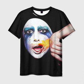 Мужская футболка 3D с принтом Lady Gaga в Новосибирске, 100% полиэфир | прямой крой, круглый вырез горловины, длина до линии бедер | lady gaga | взгляд | звезда | знаменитость | леди гаага | певица | поп | портрет | эпатаж | эпатажная