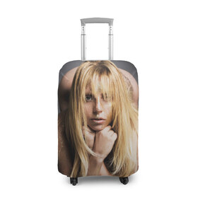Чехол для чемодана 3D с принтом Lady Gaga в Новосибирске, 86% полиэфир, 14% спандекс | двустороннее нанесение принта, прорези для ручек и колес | 