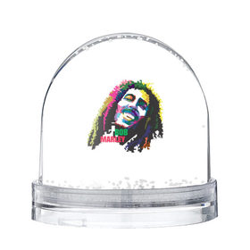 Водяной шар с принтом Bob Marley в Новосибирске, Пластик | Изображение внутри шара печатается на глянцевой фотобумаге с двух сторон | 2016 | арт | дизайн | зд | объем | поп | портреты