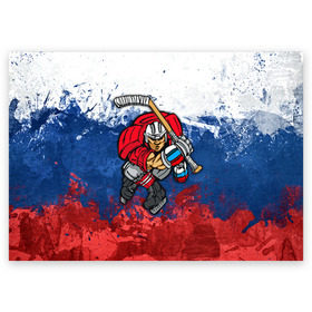 Поздравительная открытка с принтом Хоккей 2 в Новосибирске, 100% бумага | плотность бумаги 280 г/м2, матовая, на обратной стороне линовка и место для марки
 | Тематика изображения на принте: nhl | нхл | хоккеист | хоккей