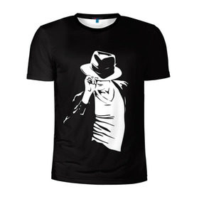 Мужская футболка 3D спортивная с принтом Michael Jackson в Новосибирске, 100% полиэстер с улучшенными характеристиками | приталенный силуэт, круглая горловина, широкие плечи, сужается к линии бедра | майкл джексон